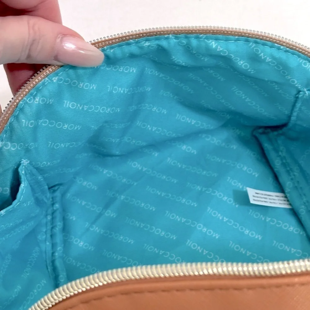 Moroccan oil Tan travel Bag from recycled materials NWOT